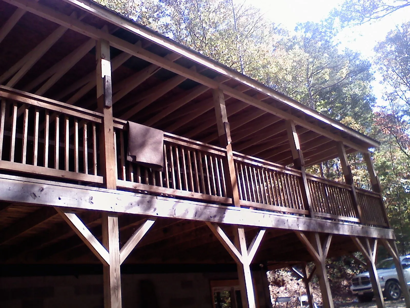 Timber framing under a new elevated porch and deck — Roof Leak Repair in Toccoa by Roofing Brothers